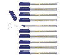 Edding 89 - rotulador de punta fina - azul - 10 rotuladores - punta redonda extrafina 0,3 mm - para escribir, subrayar y dibujar con precisión - en la oficina, en casa y en la escuela
