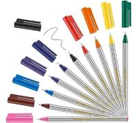 Edding 89 - rotulador de punta fina - juego de 10 colores brillantes - punta redonda extrafina 0,3 mm - para escribir, subrayar y dibujar con precisión - en la oficina, en casa y en la escuela