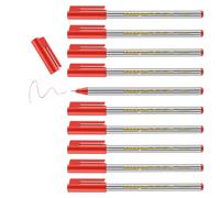 Edding 89 - rotulador de punta fina - rojo - 10 rotuladores - punta redonda extrafina 0,3 mm - para escribir, subrayar y dibujar con precisión - en la oficina, en casa y en la escuela