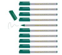 Edding 89 - rotulador de punta fina - verde - 10 rotuladores - punta redonda extrafina 0,3 mm - para escribir, subrayar y dibujar con precisión - en la oficina, en casa y en la escuela
