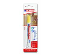 edding 950 marcador industrial - amarillo - 1 rotulador - punta redonda de 10 mm - marcador para escribir sobre metal, piedras, madera - superficies rugosas o húmedas - permanente, impermeable