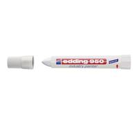 edding Marcador industrial 950 – Blanco, 1 rotulador, punta redonda 10 mm, permanente e impermeable