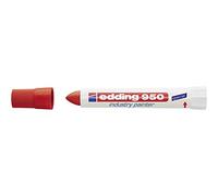 edding 950 marcador industrial - rojo - 1 rotulador - punta redonda de 10 mm - marcador para escribir sobre metal, piedras, madera - superficies rugosas o húmedas - permanente, impermeable