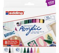 Edding acrylic negro, azul, marrón, verde, azul claro, rosa, púrpura