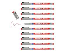 edding Bolígrafo de 151 F no permanente - azul - 10 bolígrafos - pluma redonda de 0,6 mm - bolígrafo para escribir sobre vidrio, plástico, películas y superficies lisas, secado rápido, se puede corregir con agua