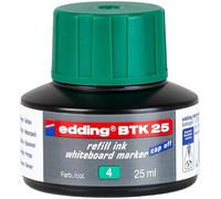 edding BTK 25 tinta de recarga para marcador de pizarra blanca - verde - 25 ml - con sistema de dosificador por goteo para una recarga rápida de casi cualquier marcador de pizarra blanca edding