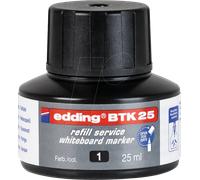 Tinta rotulador edding pizarra blanca btk-25 color negro frasco de 25 ml