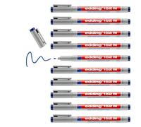 Edding e-152 M 1.0 - Set de 10 rotuladores borrables (para retroproyección, 1 mm), color azul