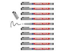 Edding e-152 M 1.0 - Set de 10 rotuladores borrables (para retroproyección, 1 mm), color negro