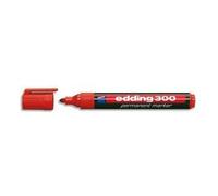 Edding - Juego de 10 rotuladores Edding 300 Permanentes, cuerpo plástico, punta de arco de ojiva, color rojo