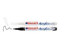 edding Juego de 2 rotuladores acrílicos 5500 - negro y blanco - 2 rotuladores acrílicos impermeables - punta redonda muy fina 0,7 - 1 mm - Lápices acrílicos para contornos y detalles - Pintura sobre