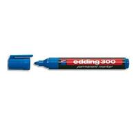 EDDING LOT de 10 Marqueurs Edding 300 permanent, corps plastique, pointe ogive - coloris bleu