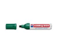 EDDING LOT de 10 Marqueurs Edding 500 permanent, corps aluminium, pointe biseautée - coloris vert