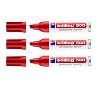 EDDING - Lote de 3 marcadores permanentes 500 (punta ancha biselada, 2 - 7 mm)
