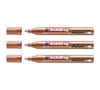 EDDING - Lote de 3 rotuladores de pintura brillante 750 punta redonda de cobre 2-4 mm