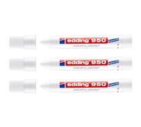 Edding Rotulador industrial 950 – Punta redonda 10 mm, permanente, impermeable, blanco