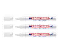 EDDING - Lote de 3 rotuladores especiales para neumáticos (goma 8050, punta redonda, 2-4 mm), color blanco