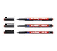 EDDING - Lote de 3 rotuladores permanentes, 140S, color marrón, punta extrafina, 0,3 mm, color marrón