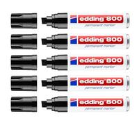 Edding Rotuladores permanentes 800 – punta ancha 4-12 mm – Lote 6 negro