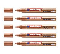 EDDING - Lote de 5 rotuladores de pintura brillante 750 punta redonda de cobre 2-4 mm