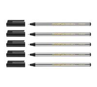 Edding - Lote de 5 rotuladores (punta fina, 0,6 mm, 5 unidades), color negro