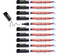 edding Marcador de laboratorio 8015 F - negro - 1 marcador - punta redonda 0,75 mm - ideal para inscripciones extrafinas en superficies lisas y transparentes (tubos de prueba, instrumentos de