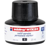 edding Tinta rotulador mtk25 con sistema capilar color negro frasco de 25 ml