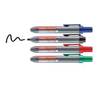 edding Retract 12 – Marcadores pizarra blanca 4 colores punta redonda 1,5-3 mm sin tapa