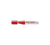Edding 4090-002 - Caja con 5 Marcadores de Tiza Líquida para Pizarras y Vidrio - Punta biselada 4-15mm - Rojo