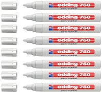 edding Rotulador de pintura 750 Industrial, 2-4 mm, blanco (8 unidades)