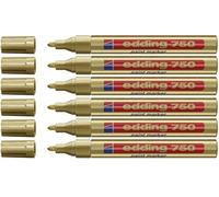 Edding - Rotulador de pintura de tinta permanente lacada en oro para todas las superficies, punta media