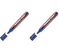 Edding Rotulador marcador permanente 330 azul punta biselada 1-5 mm recargable (Paquete de 2)
