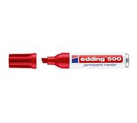 Edding - Rotulador marcador permanente 500 rojo -punta biselada 7 mm (10 unidades)