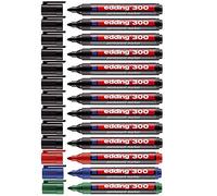 edding Rotulador permanente 300 (10 ) + 3 (rojo/verde/azul)