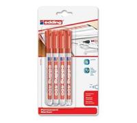 Edding - Rotulador permanente 400 azul claro (rojo, punta redonda, multicolor, 1 mm, 4 unidades)