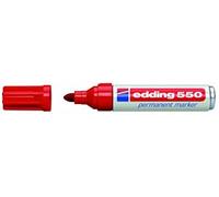 Edding Rotulador permanente n.º 550, paquete de ahorro de 3 y 5 unidades, en cuatro colores, rellenable con Edding T 25 (rojo, pack de ahorro de 5 unidades)