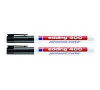 edding Rotulador permanente 400-01 Negro 1 mm 2 unidades