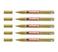 Edding - Rotuladores (5 unidades, 780, punta fina, 0,8 mm), color dorado