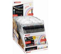 EDDING Rotuladores de Fibra Clásicos, Neón y Pastel con Expositor de 10 Packs