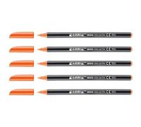 Edding - Rotuladores para colorear (punta fina, 1200, 1 mm, 5 unidades), color naranja