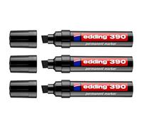 Edding - Rotuladores permanentes (390, 4-12 mm, 3 unidades), color negro