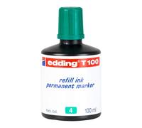 edding T 100 tinta de recarga para marcador permanente - verde - 100 ml - con sistema de dosificador por goteo para una recarga rápida de casi cualquier marcador de permanentes