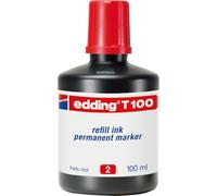 edding Tinta para rellenar T100-02 Frasco 100 ml con dosificador por goteo Rojo