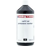 Edding T 1000 - Tinta de Recarga para Marcador Permanente - 1000 ml - Negro - Frasco con Dosificador por Goteo