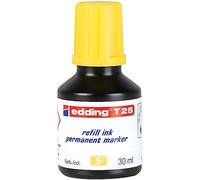 Edding T 25 tinta de recarga para marcador permanente - amarillo - 30 ml - con sistema dispensador de gotas, para rellenar rápidamente casi todos los marcadores permanentes