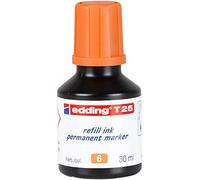 Edding T 25 tinta de recarga para marcador permanente - naranja - 30 ml - con sistema dispensador de gotas, para rellenar rápidamente casi todos los rotuladores permanentes