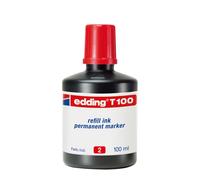 edding Tinta para rellenar T100-02 Frasco 100 ml con dosificador por goteo Rojo