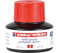 edding Tinta de recambio MTK 25 - rojo - 25 ml - con sistema capilar, ideal para rellenar de forma limpia y sin complicaciones casi todos los rotuladores permanentes edding