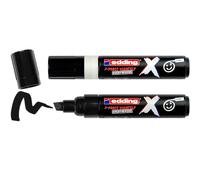edding X Multi Marker - Juego de 2 rotuladores acrílicos en blanco y negro | Punta biselada de 2 a 10 mm - Lápices acrílicos para pintar camisetas, zapatillas, fundas de teléfono y más