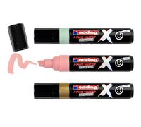 edding X Multi Marker - Juego de 3 rotuladores acrílicos colores pastel, punta cincel 2-10 mm